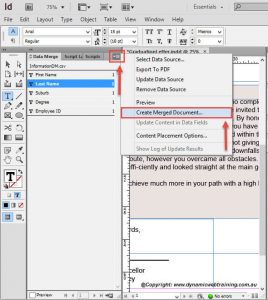 mail merge on indesign