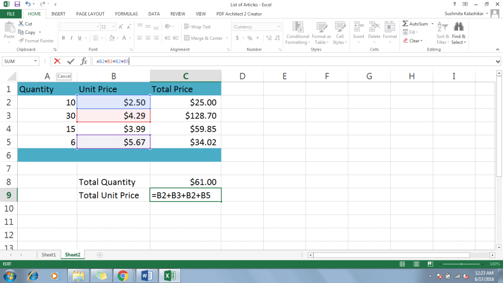 How to Create a Formula in Excel 2016 - Dynamic Web Training