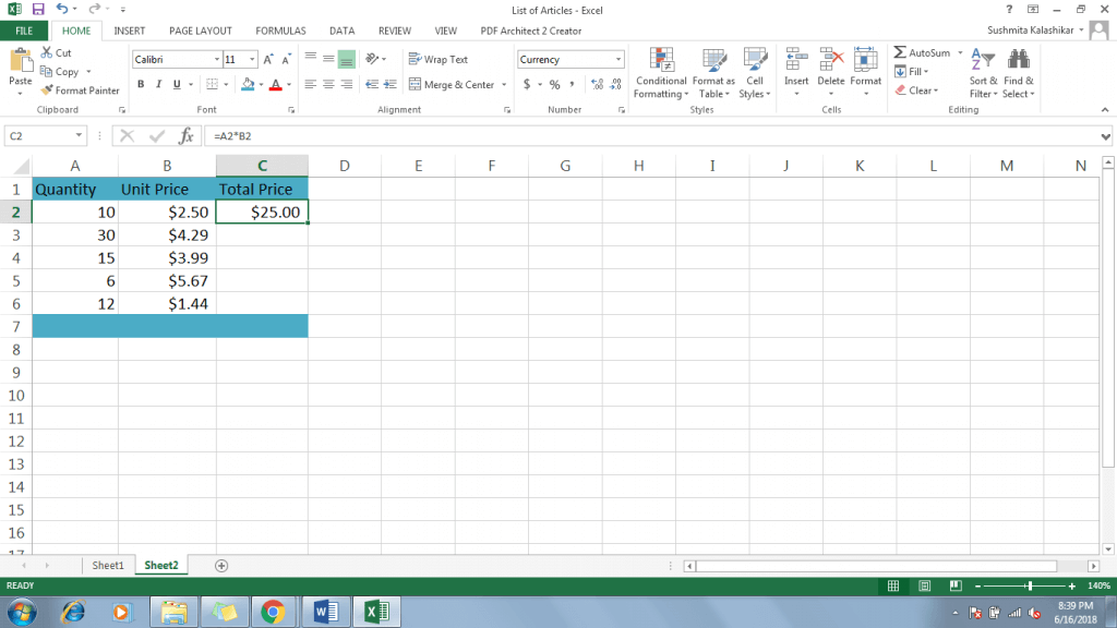 How to Create a Formula in Excel 2016 - Dynamic Web Training